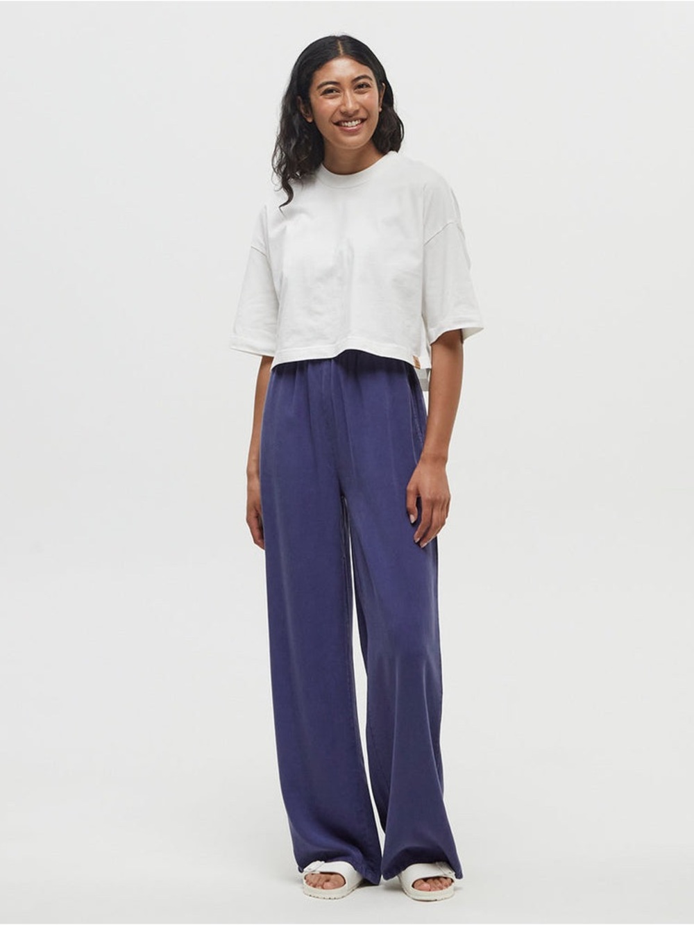 Tentree Wide Leg Kaslo Tencel Easy Pant size XL Indigo Tide Comfy Tall Fit